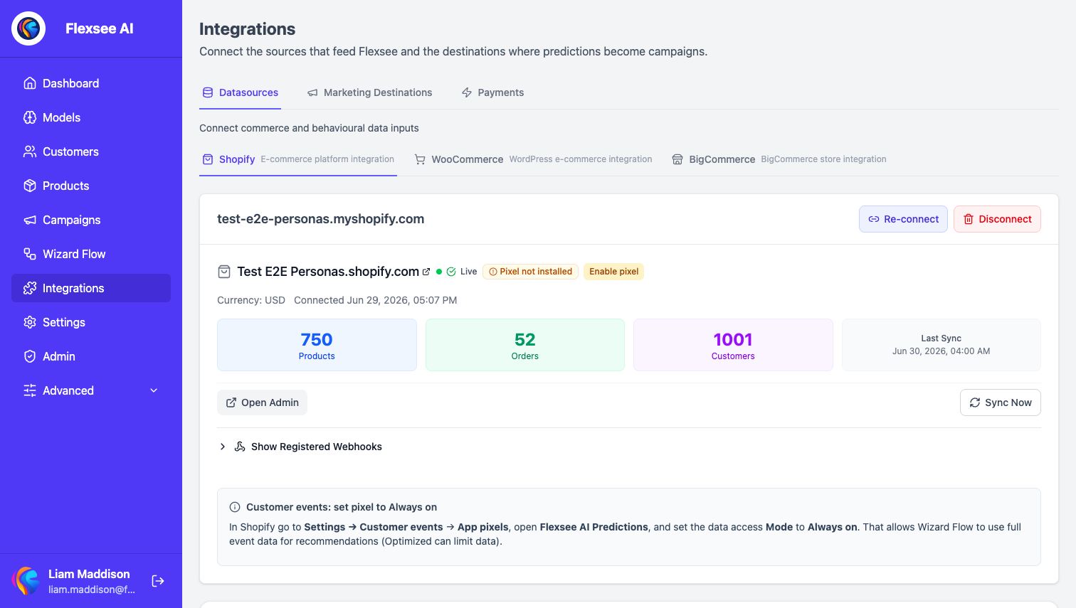 Connect Shopify in Flexsee Integrations