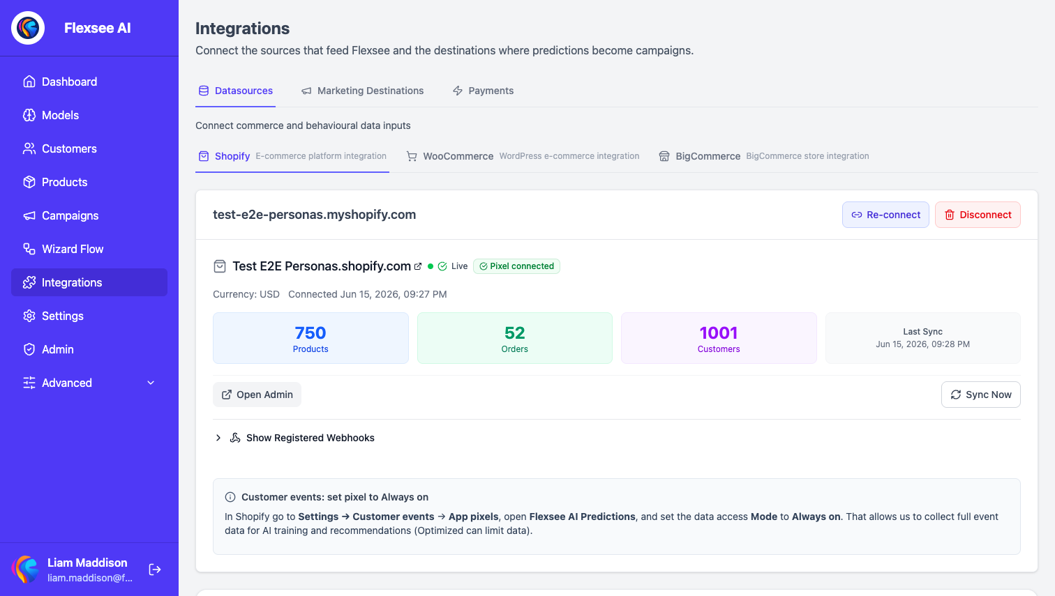 Connect Shopify in Flexsee Integrations