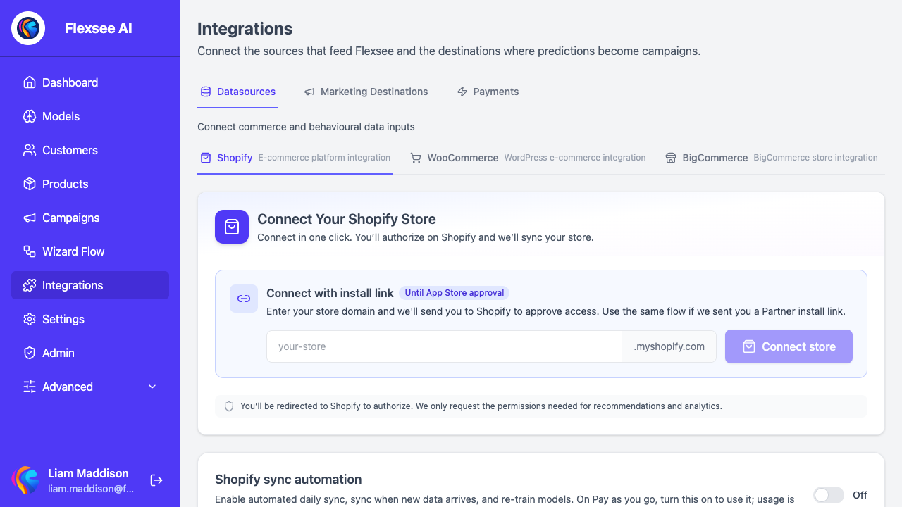 Connect Shopify in Flexsee Integrations