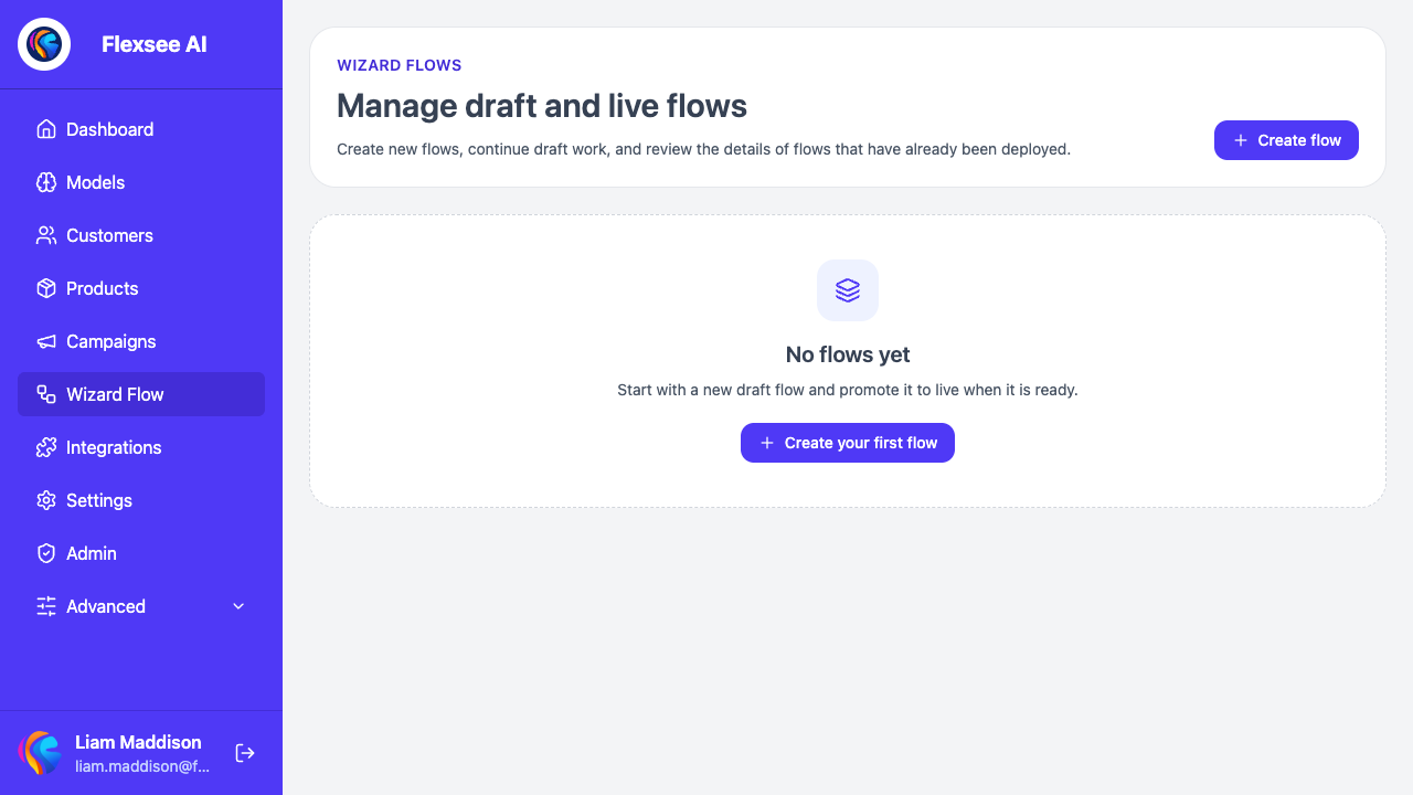 Guided wizard flows for campaigns