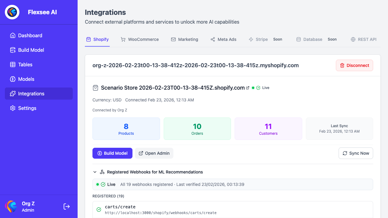 Flexsee Integrations – add your Shopify store